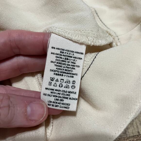 Free People Women's Ivory V-Neck Buttons Festival Boho Oversized Mini Dress Sz S - Picture 7 of 7